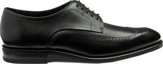 Loake Mens Bale Derby Punched Brogue Black Leather - Size UK 9