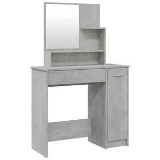 Berkfield Home Dressing Table with Mirror Concrete Grey 86.5x35x136 cm