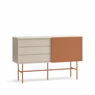 Teulat Aparador 3 cajones 1 puerta corredera arena y arcilla