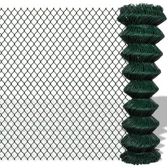 Berkfield Home Chain Link Fence Steel 1, 5x25 m Green
