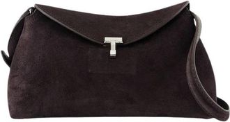 Toteme Shoulder Bags, female, Brown, ONE SIZE, Brown Leather Clutch with Magnetic Clasp