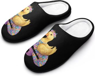 Generic Duck with Mermaid Tail Funny Womens Cotton Slippers Shoes Novelty Soft Non-Slip Sole Home Shoe