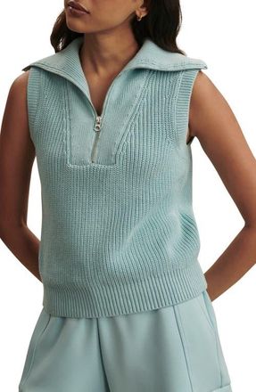Varley Clifford Half Zip Sleeveless Sweater in Porcelain Blue at Nordstrom, Size X-Large