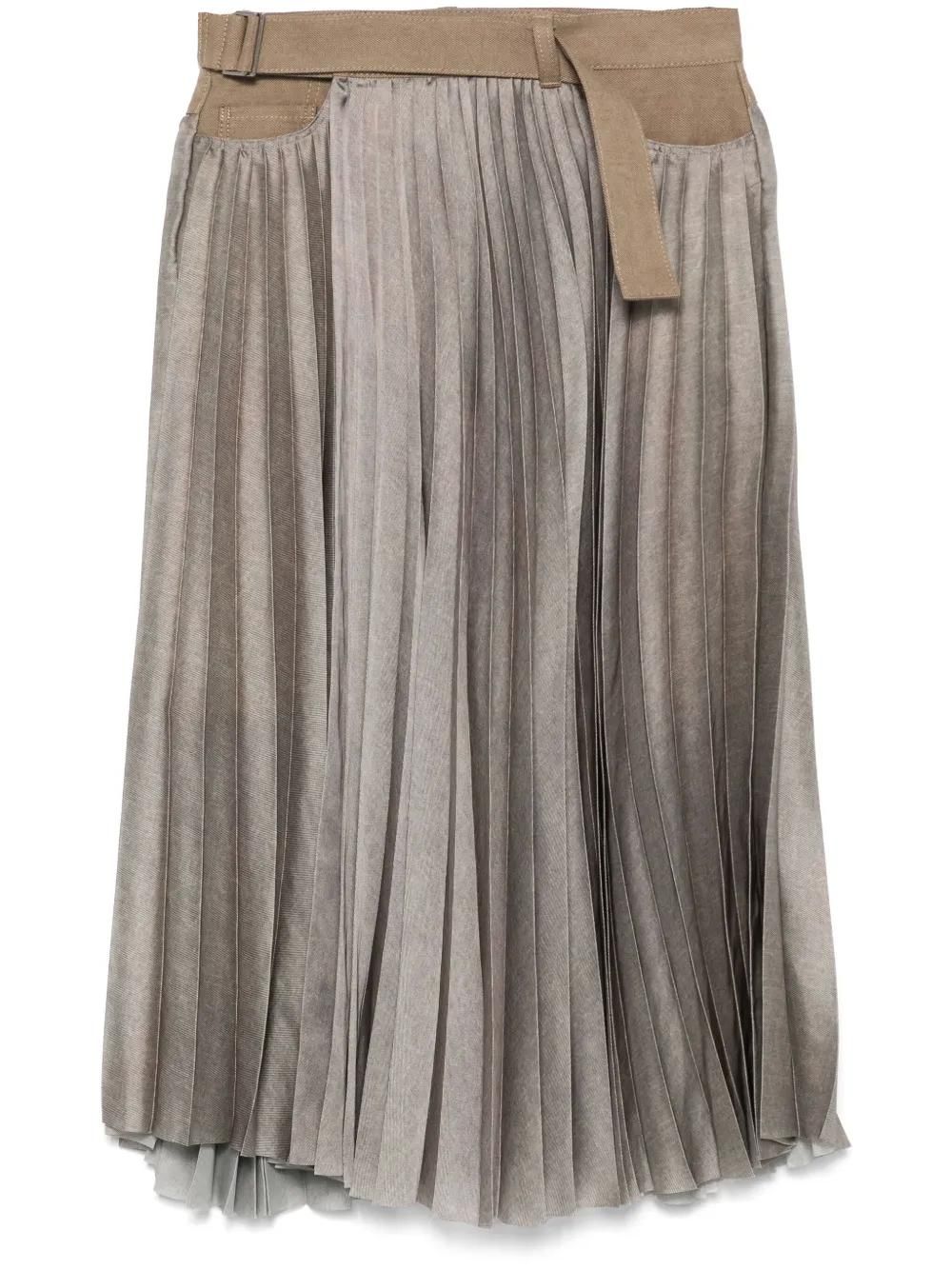 スカート SACAI Women Skirts SCW214651 Beige Sacai x Carhartt WIP Women's Pleated Skirt Beige - FW23 - US