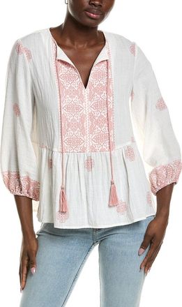 Vince Camuto Print Peasant Blouse