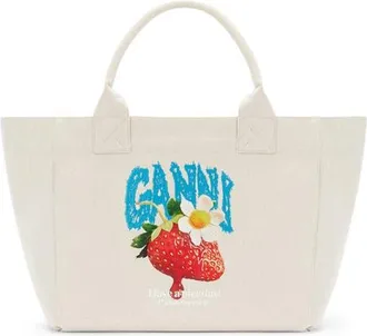 Ganni Medium Trapeze Canvas Shopper Bag in Sunlight at Nordstrom