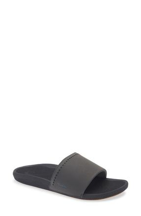 Olukai Ulele Water Resistant Slide Sandal in Black /Black at Nordstrom, Size 11