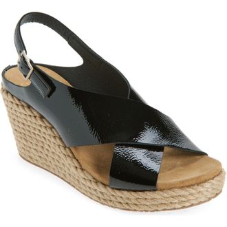 Pedro Garcia Avis Platform Wedge Sandal in Black Castoro Naplack at Nordstrom, Size 7.5Us