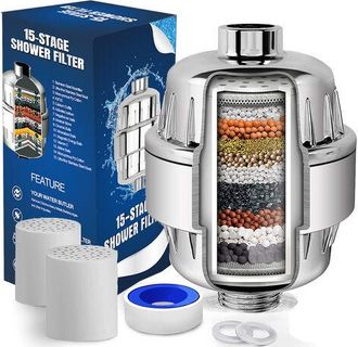 OEM Filtro De Ducha Universal De 15 Etapas, Anticloro, Purificador Multietapa Con Nuevo Cartucho De Decloraci&oacute;n. Elimina Cloro, Metales Pesados y Sustanci