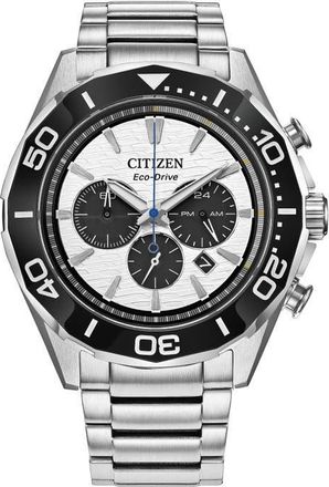 Citizen Endeavor Eco-Drive Chronograph Bracelet Watch, 43mm in Black/Silver-Tone at Nordstrom