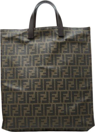 Fendi Brown Pvc Leather Handbag Tote Bag (Pre-Owned)