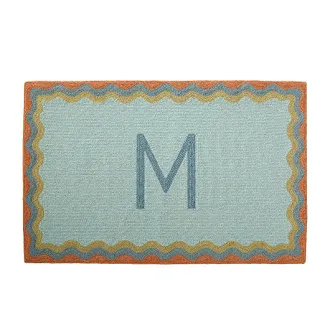 Frontgate Summer Border Monogram Door Mat - C - Frontgate