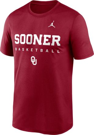 Nike Mens Oklahoma Courtside Basketball Legend Jordan Brand Dri-FIT College T-Shirt in Red | 0JTI69WOKN-8TZ