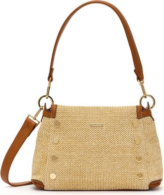 Hammitt Bryant Medium Shoulder Bag in Cocoa Raffia/Gold at Nordstrom
