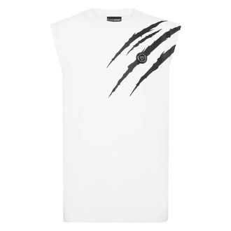 Plein Sport Tops, Heren, Wit, XL, Sleeveless Tops