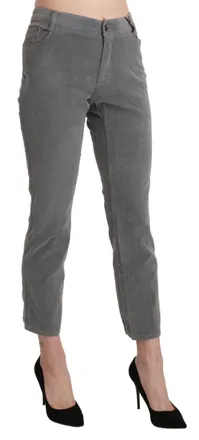 Ermanno Scervino Cotton Stretch Cropped Trousers - Gray
