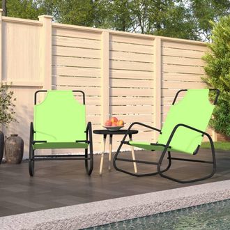 vidaXL Vidaxl - Tumbona Mecedora 2 Unidades De Acero Y Textilene Verde