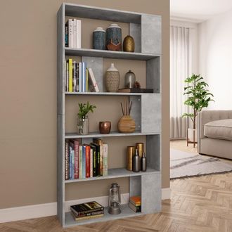 vidaXL Libreria/divisorio Grigio Cemento 80x24x159cm Legno Multistrato - Vidaxl