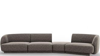 BLOOMINGLOFT 6-Sitzer Design Sofa Miley Ii mit abgerundeter Form rechts - Chenille