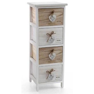 Trade Shop Trade Shop - Cajonera Coraz&oacute;n Colgante 4 Cajones Madera Bicolor Hogar 80x26x32cm 793387