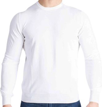 Paolo Fiorillo Long-Sleeve Crew Neck Sweater with Ribbed Cuffs