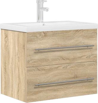 vidaXL 2 Piece Bathroom Furniture Set Sonoma Oak Engineered Wood vidaXL