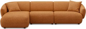 Castlery Auburn Chaise Sectional Sofa Left Facing Customized, Performance Boucle Rust, Spill Resistant, Modular for Castlery