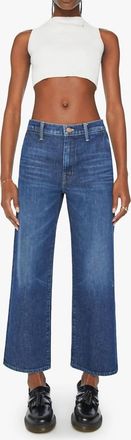 Mother Womens Yee Haw The Dodger Prep Jeans In Blue