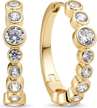 Sif Jakobs Jewellery Earrings Sardinien Creolo in 18K Gold Plated/white at Nordstrom