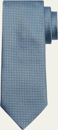 Ermenegildo Zegna Mens Micro-Neat Silk Tie