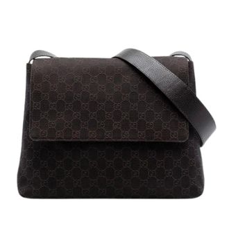 Gucci Pre-owned Cross Body Bags, female, Brown, Size: ONE SIZE Pre-owned Denim Crossbody Bag