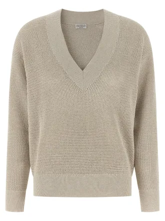 Brunello Cucinelli Womens Openwork Sweater