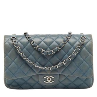 Chanel Pre-owned Vintage Schoudertas - Dames - Pre-owned - Blauw - Maat: ONE Size Denim