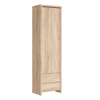 Petits Meubles Armario columna 1 puerta 2 cajones estratificado marrón