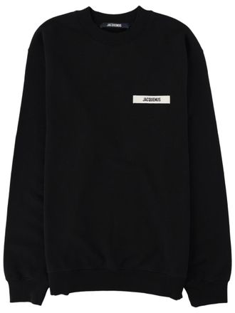 Jacquemus Black Minimalist Logo Patch Cotton Sweatshirt