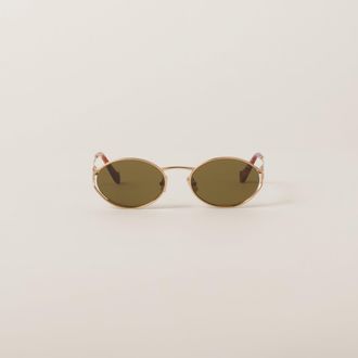 Miu Miu Logo Sunglasses, Woman, Loden Lenses