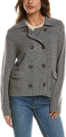 Fort&eacute; Cashmere Double Breasted Wool & Cashmere-Blend Cardigan