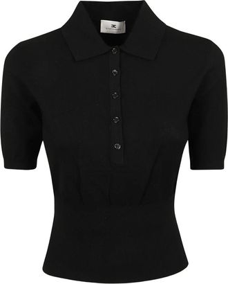Elisabetta Franchi Maglia Tricot - Dames - Polos - Zwart - M - Tops