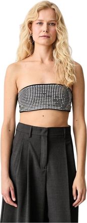 Patrizia Pepe Jeweled Top - Dames - Tops - Zwart - Maat: M Zijde