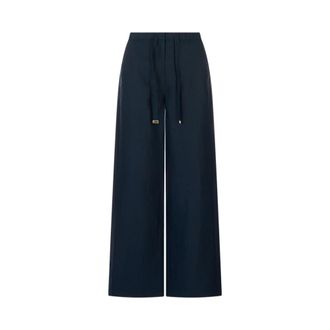 Max Mara Wide Trousers, female, Blue, Size: 2XS Amedea Trousers