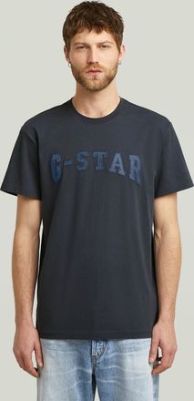 G-Star Felt Logo T-shirt - Donkerblauw - Heren