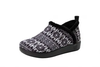 Alegria Womens Cozee Santa Fe Slippers In Grey/black