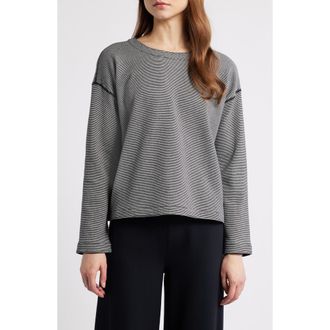 Eileen Fisher Reversible Organic Cotton Top in Black/Ivory at Nordstrom, Size Xx-Small
