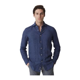 Mazzarelli Stijlvol Shirt voor Mannen - Heren - Casual Overhemden - Blauw - L - Overhemden
