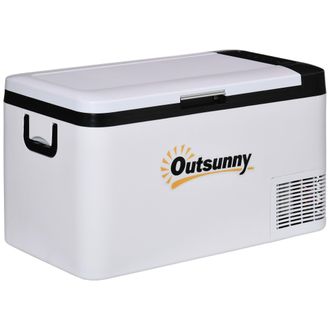 OUTSUNNY 12V Portable Car Refrigerator w/ Inner LED Light Indoor Outdoor - 25L | TJ Hughes