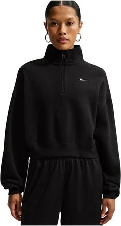Nike Studio Fleece Cropped 1/4-Zip Top - Dames - Sport - Zwart - Maat: S Fleece