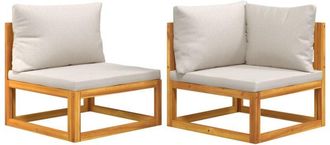 vidaXL Sof&aacute;s De Jard&iacute;n 2 Pzas Con Cojines Madera Maciza Acacia Vidaxl