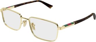 Gucci Vierkante Bril - Heren - Brillen - Geel - 55 MM - Accessoires