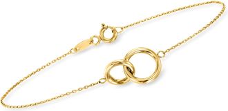 RS Pure by Ross-Simons 14kt Yellow Gold Circle Bracelet