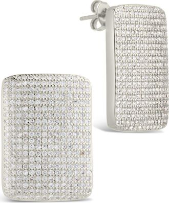 Sterling Forever Beignet Cubic Zirconia Stud Earrings in Silver at Nordstrom Rack